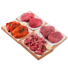 Malse runder- of kogelbiefstuk, biefstukpuntjes of rundersteaks